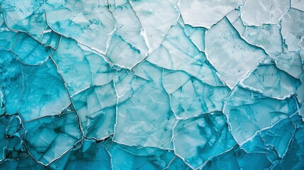 Obraz premium Cracked ice texture in shades of blue cool tranquility