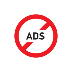 No ads icon design, isolated on white background, vector illustration