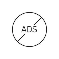 No ads icon design, isolated on white background, vector illustration