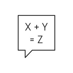 Equation solution bubble icon design, isolated on white background, vector illustration