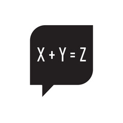 Equation solution bubble icon design, isolated on white background, vector illustration