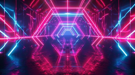 Red Blue Tunnel Abstract Background 