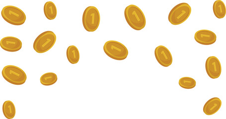 Set of Coins stack vector illustration, coins icon flat, coins pile, coins money, one golden coin standing on stacked gold coins modern design isolated on white background
