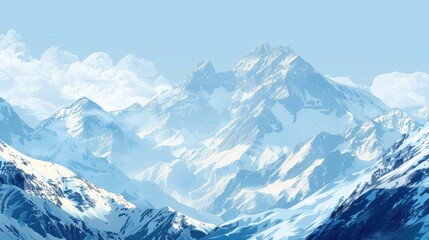 Obraz premium Snowy mountains landscape for travel and alpinism with copy space