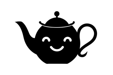 cute teapot with smiling vector illustration