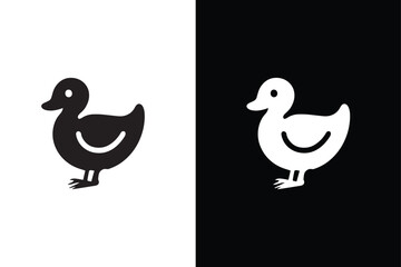 Duck icon vector, filled flat sign, solid pictogram isolated on white black background.