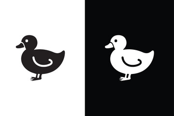 Duck icon vector, filled flat sign, solid pictogram isolated on white black background