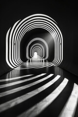 Naklejka premium Infinite Black and White Tunnel