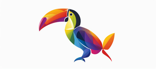 Colorful Rainbow Toucan Logo Design