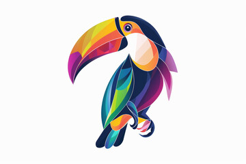 Fototapeta premium Elegant Toucan Logo with Rainbow Colors