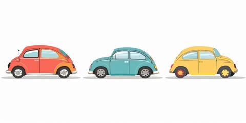 Fototapeta premium Transportation Clipart. Cute Car Vehicle Driving Clip Art for Automotive Designs