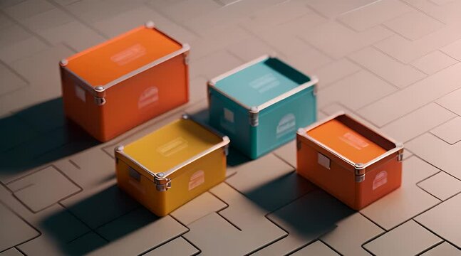 Stainless steel or tin metal shiny silver box container for mock up and packaging Design