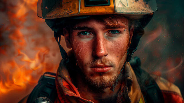 retrato de bombeiro