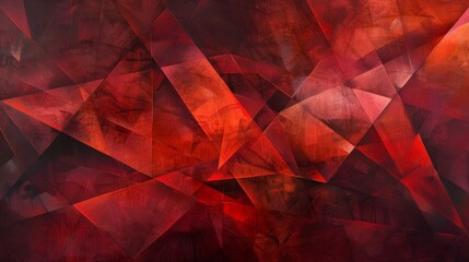 Abstract geometric shapes crimson vermillion dynamic