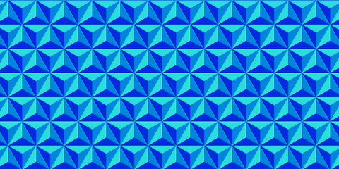 Blue Geometric Seamless Pattern with Triangles and Squares for Textile and Wallpaper Design