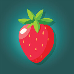 Strawberry icon in flat style vector illustration. Fresh berry on white background.