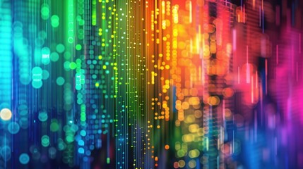 Digital technology rainbow glowing pride colors background