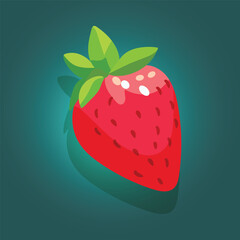 Strawberry icon in flat style vector illustration. Fresh berry on white background.