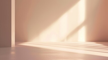 Empty room with shadow patterns on walls.