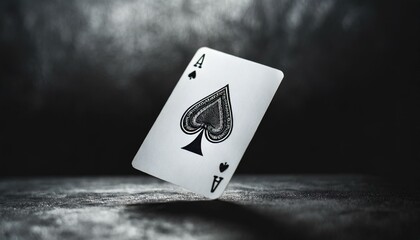 ace of spades, photograph of ace of spade playing card falling to the ground in the dark