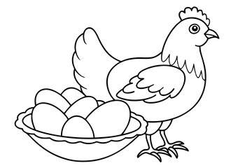 nesting hen eggs vector illustration