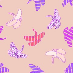 Abstract cartoon summer fruit seamless banana pattern for wrapping paper