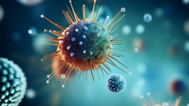 Virus moving close-up. Microbiology and virology concept. High quality 4k footage