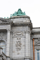 The facade of the State Guest House Akasaka Palace on a cloudy day