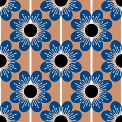 Simple floral seamless pattern with flowers for fabrics and cards and linens