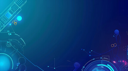 Hi-Tech Blue Digital Interface Background