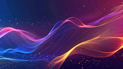 Fototapeta premium Vibrant Neon Waveform Abstract Background