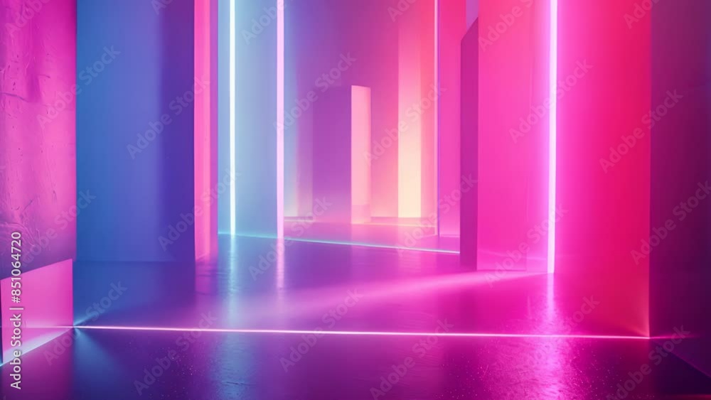 Poster abstract background with neon colors and geometric shapes reminiscent of the 80s.