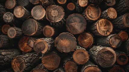 Abundant stock of lumber logs for backdrop purposes