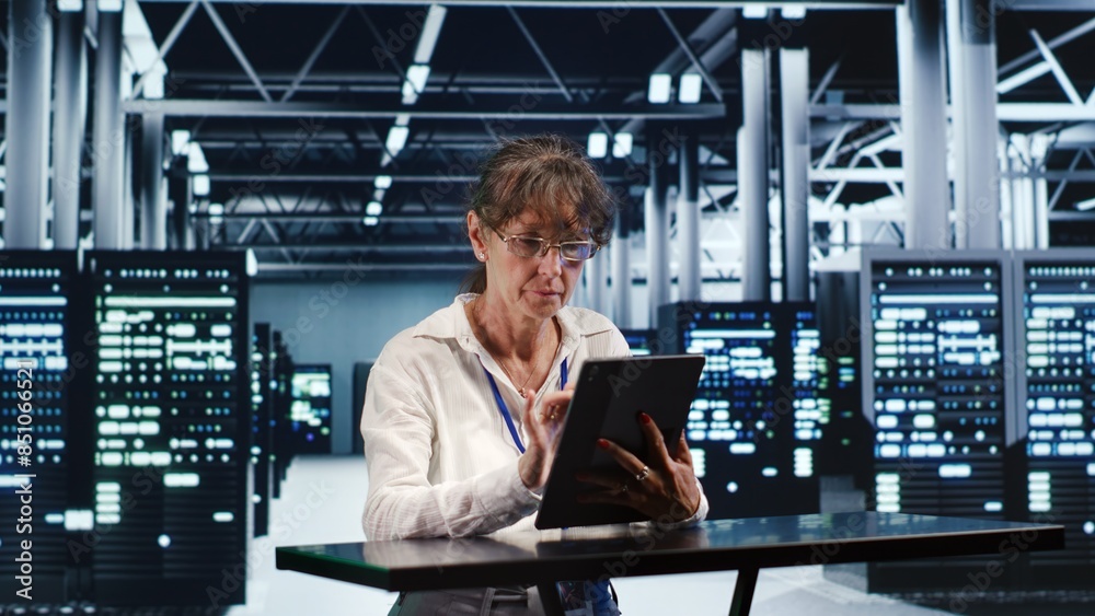 Poster focused it practitioner working in high tech location housing gpu dedicated servers that can process