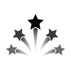 Rising star icon black with white background. Vector Illustration.