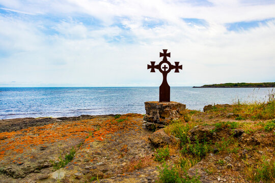 Cross on the coast of the Bulgarian Black Sea, city of Tsarevo, Tsarevo Municipality, Province of Burgas