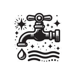 Water tap vector icon