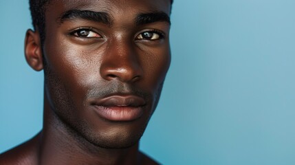 Obraz premium photo of handsome black man. skincare, spa concept, photo 