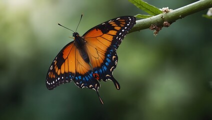 Fototapeta premium An image of a butterfly emerging from its chrysalis, representing transformation and the beauty of embracing change ai_generated
