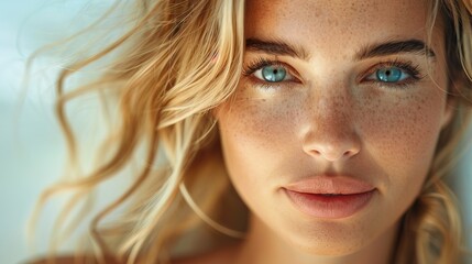 Fototapeta premium photo of beautiful blonde woman. skincare, spa concept, photo