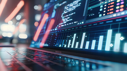 Close-up of a laptop with business software open, representing digital management