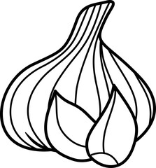 Garlic outline illustration vector