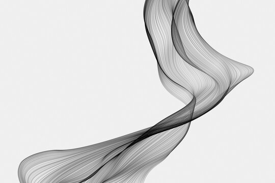 Abstract Monochrome Wavy Lines Design