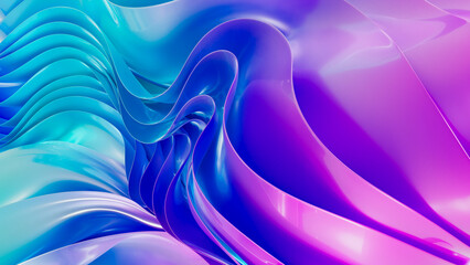 Vibrant 3D car paint wave abstract design