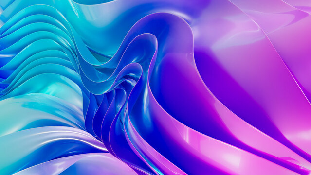 Vibrant 3D car paint wave abstract design