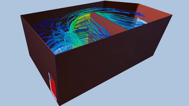 CFD simulation Computational fluid dynamics - House airflow simulation