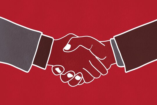 Illustration of handshake symbolizing election cooperation