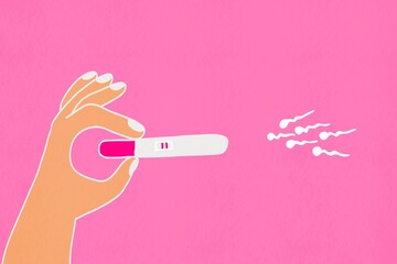 Illustration of a pregnancy test showing positive result