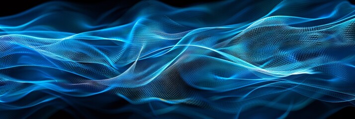 Fototapeta premium Abstract background of blue color with black background. Modern abstract background