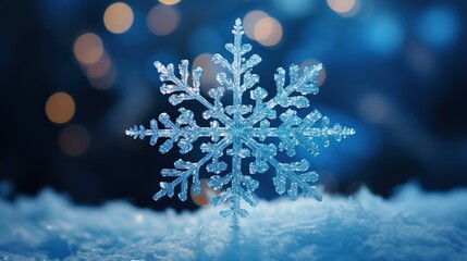 Christmas accessories, snowflakes and a light background create the perfect decoration for New Year's event